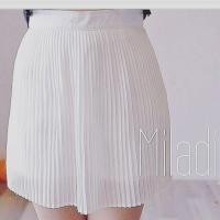 ราคา กระโปรงพลีท สีขาว (345792778)