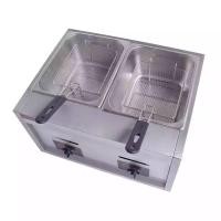 ราคา HL82หม้อทอดเตาแก๊ส หม้อทอดอ่างคู่ Deep Fryer เตาทอดเฟรนฟราย 12L (12474181493)