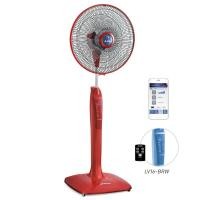 ราคา MITSUBISHI พัดลมตั้งพื้น ใบพัด16 นิ้ว มีรีโมท และ บลูทูธ รุ่น LV16-RBW สีแดง (6236051738)