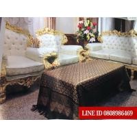 ราคา ผ้าปูโต๊ะ ผ้าคลุมเตียง ผ้าคาดเตียงลายไทย #ผ้าปูโต๊ะลายไทย ลายพุ่มโบราณ (23070108660)