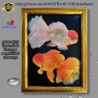 ราคา กรอบรูปติดผนังภาพมงคล #เสริมฮวงจุ้ย รูปปลาเงินปลาทอง#ขนาด18×23นิ้ว (3863051448)