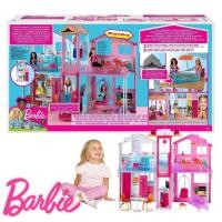 ราคา (ลดล้างสต็อก) Barbie 3 story townhouse บ้านตุ๊กตา บาร์บี้ 3ชั้น (ขนาด90X60cm.) อุปกรณ์ครบชุด พับเก็บได้ (19986087155)