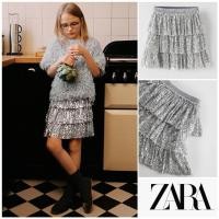 ราคา ZARA SEQUINNED SKIRT SILVER GIRL (25853321649)