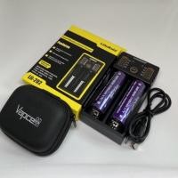 ราคา เครื่องชาร์จและถ่านของแท้100%[ถ่านชาร์จVapcell 18650 3100mAh ได้ถ่าน2ก้อน+เครื่องชาร์จถ่านLiitokala Lii-202] (11946364429)