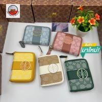 ราคา [CO121-1] กระเป๋าสตางค์ Coachใบสั้น ซิปรอบ 5นิ้ว พร้อม(กล่อง การ์ด ถุงผ้าแบรนด์) (18139391028)