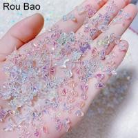 ราคา Rou Bao โบว์เรซิ่น รูปผีเสื้อ 3D ขนาดเล็ก สําหรับตกแต่งเล็บ DIY 50 ชิ้น (18941534481)