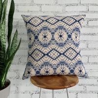 ราคา ปลอกหมอนอิงผ้าฝ้ายพิมพ์ลายไร้ซิป ลายมัดย้อมชิโบริ สไตล์โบฮีเมี่ยน ทรงสี่เหลี่ยมสีน้ำเงิน สำหรับตกแต่ง Cotton Pillow Case (9075578663)