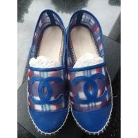 ราคา Chanel Blue Transparent Espadrilles รองเท้าแบรนด์เนม รองเท้าผู้หญิง (16882499539)