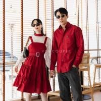 ราคา ชุดคู่ ชุดออกงานคู่ ชุดไปงาน ชุดคู่สีแดง ชุดคู่ใส่วาเลนไทน์ ชุดคู่รัก VSM #9014 (13175471398)