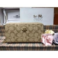 ราคา กระเป๋าสตางค์โค้ช COACH 2 ซิป ลายซี (7041558084)