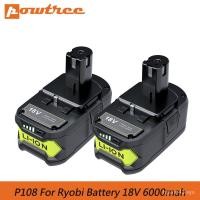 ราคา 6.0Ah 18V เปลี่ยนแบตเตอรี่สำหรับ Ryobi 18V แบตเตอรี่ลิเธียมสำหรับ P108 P102 P103 P104 P105 P109 Ryobi 18-Volt ONE + สายไ (18326648374)