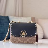 ราคา COACH C2462 MADISON SHOULDER BAG 16 IN SIGNATURE CANVAS WITH RIVETS (B4NQ4) (3289917104)