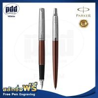 ราคา ปากกาสลักชื่อฟรี Set PARKER Jotter Stainless Steel Kensington Red CT Fountain Pen + Ballpoint Pen [Pdd Premium] (15410049396)
