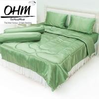 ราคา OHM ผ้าปูที่นอน ผ้าเครปซาติน 220 เส้น ขนาด 3.5 ฟุต 3 ชิ้น (สีเขียวปีกแมลงทับอ่อน) (1144261401)