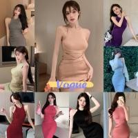 ราคา Vogueพร้อมส่ง ชุดเดรสไหมพรมแขนกุด ผ้ายืดผ้าร่องรัดรูปมากเป๊ะเวอร์ (47201-1) (23738309003)