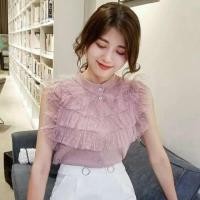 ราคา เสื้อแขนกุด ตาข่ายระบายชั้นๆ (2573306737)
