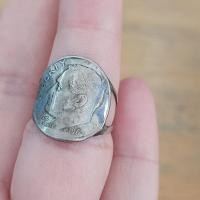 ราคา แหวนเงินแท้วินเทจ แต่งเหรียญ one dime 1967 US (17066168661)