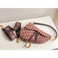 ราคา Dior saddle size M canvas burgundy 12/19 (7633350508)