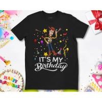 ราคา Disney Woody Toy Story It's My Birthday T-Shirt For Men T-Shirt_07 (23927707785)