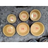 ราคา ชามสังกะสีเคลือบ โบราณ เหลืองขอบเขียว ขนาด 16-26 cm ตรากระต่าย (6255062075)