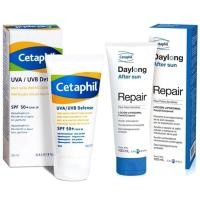 ราคา Cetaphil UVA-UVB Defense SPF50+ 50 ml&Daylong After sun repair 100ml (224544552)