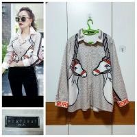 ราคา Soldเสื้อเชิ้ตเเขนยาวลายม้าBurberryสีครีม ป้าย Nontawat มือ2 (8461578626)