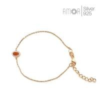 ราคา สร้อยข้อมือเงินแท้ 925 ฝังพลอยบุษราคัมล้อมเพชร cz (15733885851)