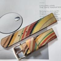 ราคา สายนาฬิกา 22 mm. หนังแท้ ตัดจากกระเป๋า Paul Smith ของแท้ งาน Handmade บัคเคิ้ล22mm. แถมสปริงบาร์ (24800650865)