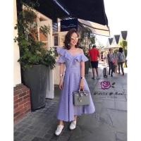 ราคา ชุดเดรสยาวเปิดไหล่งานป้ายWg size m (5267477378)