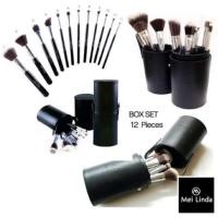 ราคา Mei linda Brush 12 Pcs. MD 4112 แปรงเมลินดา ชุด 12 ชิ้น กระบอกหนัง สีดำ (11086164976)