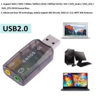 ราคา USB Sound Card 5.1 CH 3D Audio Adapter for Desktop Laptop Notebook Computer (4231386752)