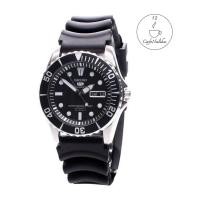ราคา นาฬิกา ไซโก้ ผู้ชาย Seiko 5 รุ่น SNZF17J2 (Made in Japan) Sports Automatic Men's Watch สายยาง สี ดำ เเท้ 100% CafeNalika (6219656548)