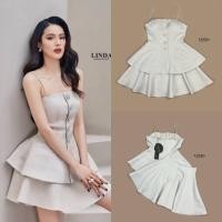 ราคา set เสื้อ กระโปรง(ซับในเป็นกางเกงนะคะไม่โป้) สีเทาสายเดี่ยว แต่งกระดุมด้านหน้า ชายเสื้อบานกระโปรงบาน (19919373338)