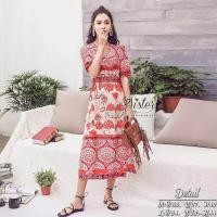 ราคา เสื้อผ้าแฟชั่นสไตล์เกาหลี ชุดเดรสยาว Dress ชุดเดรสสวยเพรียวสุดชิค Size M สีแดงพร้อมส่ง สวยเหมือนแบบ (1632903762)