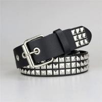 ราคา Women Men Belt 2023 Casual PU Leather Rivets Adjustable Cinch Belt Waistband for Daily Street 105/115/125cm (25452310067)
