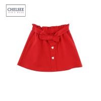ราคา Chelsee กระโปรงสั้น เด็กผู้หญิง รุ่น 238032 เอวผูกโบว์ ตกแต่งกระดุมหัวใจ ผ้า 100%Cotton อายุ 2-9 ปี กระโปรงเด็ก (24311121119)
