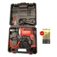 ราคา Maktec สว่านไฟฟ้า สว่านเจาะกระแทก รุ่น MT814 710W ขนาดเจาะ 13mm แถมฟรีดอกเจาะเหล็ก (22728192272)