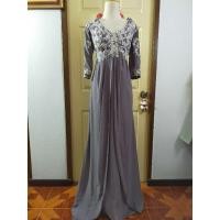 ราคา ชุดราตรีแขนยาวสีเทาลูกไม้ปักเลื่อม (4471541369)