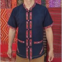 ราคา เสื้อภูไทชายแขนสั้น สีกรมท่า (18763667462)