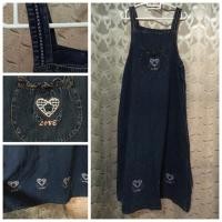 ราคา ชุดคลุมท้องเอี๊ยมยีนส์อย่างดี งานปักสวย น่ารักมากๆค่ะ (418089805)