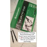 ราคา ส่งต่อกระดาษวาดรูป Renaissance A3 ไม่เคยใช้มาก่อน พร้อมดินสอEEสองแท่ง (23160414248)