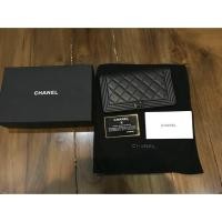 ราคา กระเป๋าตัง Chanel boy bifold long wallet black caviar full set อะไหล่ ดำ มือ2 ค่า ใช้ไม่ถึงปี holo 24 (812785611)