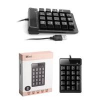 ราคา USB Wired Numeric Keypad Mechanical Feel Number Pad Keyboard 19 Keys Water-proof for Laptop Desktop PC Notebook Black (4840040460)