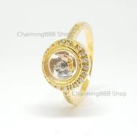 ราคา ❤มีProแหวนกังหันแบบกลมสีทอง ใบพัดสามกษัตริย์หมุนได้ (6124032679)