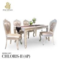 ราคา CHLORIS-II DINING SET (4P-150CM.) ชุดโต๊ะอาหารท็อปหิน สไตล์หลุยส์ 4ที่นั่ง 150ซม รุ่น คลอริส-2 สี SOFT WHITE (14986047261)