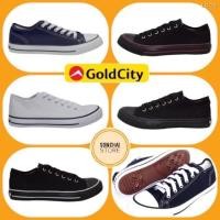 ราคา ▨รองเท้าผ้าใบโกลด์ซิตี้(Gold city) รุ่น1207/FL003 สีกรม/ดำแดง/ดำขาว/ดำเงิน/ขาวดำ เบอร์36-45 ผ้าใบแบบผูกเชือก ทรงคอนเวิส (11561814880)