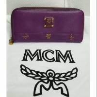 ราคา MCM Women Zip Around Wallets แท้ 100%กระเป๋าสตางค์ซิปรอบใบยาว สีม่วง (1243112667)