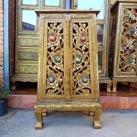 ราคา ตู้พระธรรม ตู้เก็บของ ทำด้วยไม้ ขนาด กว้าง 47 x ลึก 27 x สูง 82 ซม. แบบไทยล้านนา โบราณ เดินเส้น ตกแต่งลวดลาย งดงาม (14335930684)