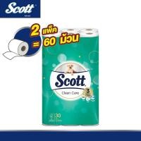 ราคา [ขายดี] SCOTT CLEAN CARE สก๊อตต์ คลีนแคร์ กระดาษชำระ หนา 3ชั้น ขนาด30 ม้วน x2แพ็ค (รวม60 ม้วน) (3797256255)