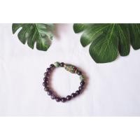 ราคา ส่งฟรี กำไลหินนำโชค-อเมทิสต์ (Amethyst) ร้อยกับหินทิเบต ขนาด 8 มิล (4510759071)